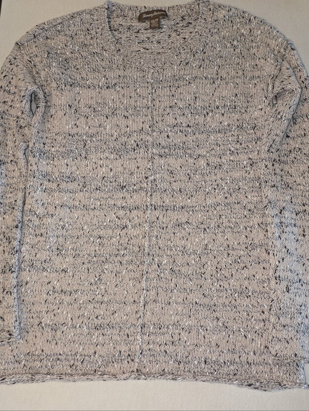 Tommy Bahama Women'sCream and Black Speckled Crewneck Sweater XS